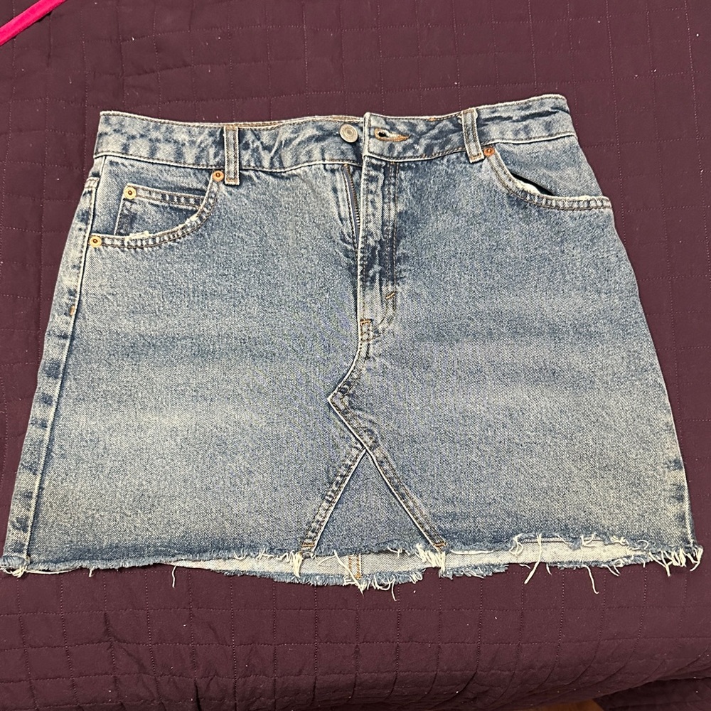 Topshop Light Blue Denim Mini Skirt